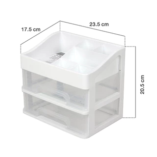 KASSA HOME ตู้ลิ้นชักตั้งโต๊ะอเนกประสงค์ 2 ชั้น รุ่น TG50780 ขนาด 23.5 x 17.5 x 20.5 ซม. สีขาว