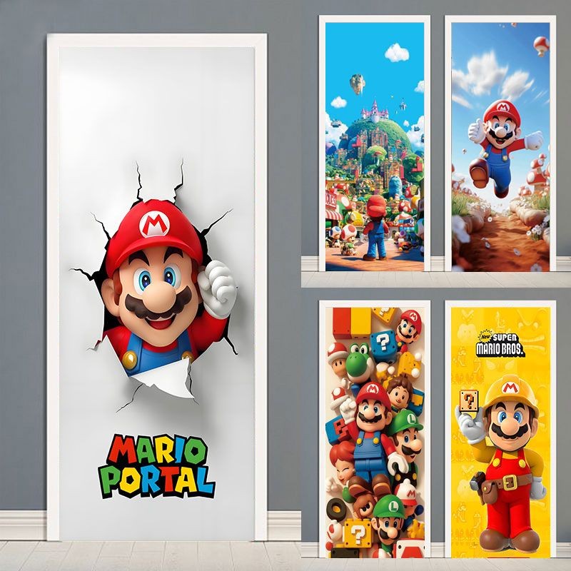 สติ๊กเกอร์ประตูการ์ตูน Mario และ Luigi