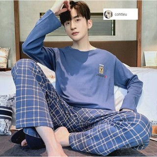 M-4XL(ราคาถูกที่สุด)ชุดนอนผู้ชาย，สีทึบที่หรูหรา，ชุดนอนผ้าซาต…