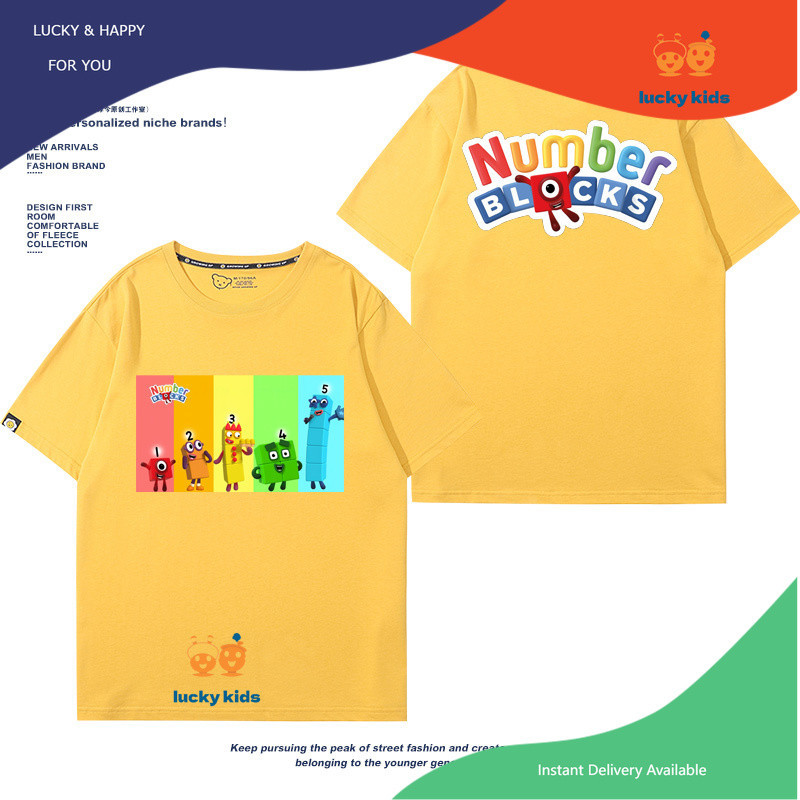 🚀(จัดส่งเร็ว ๆ นี้)เสื้อยืดผ้าฝ้ายสำหรับเด็ก Numberblock-5 มีความยืดหยุ่นไม่เสียรูปง่ายไม่ซีดจาง🌈นุ่มและระบายอากาศ - รูปที่ 3