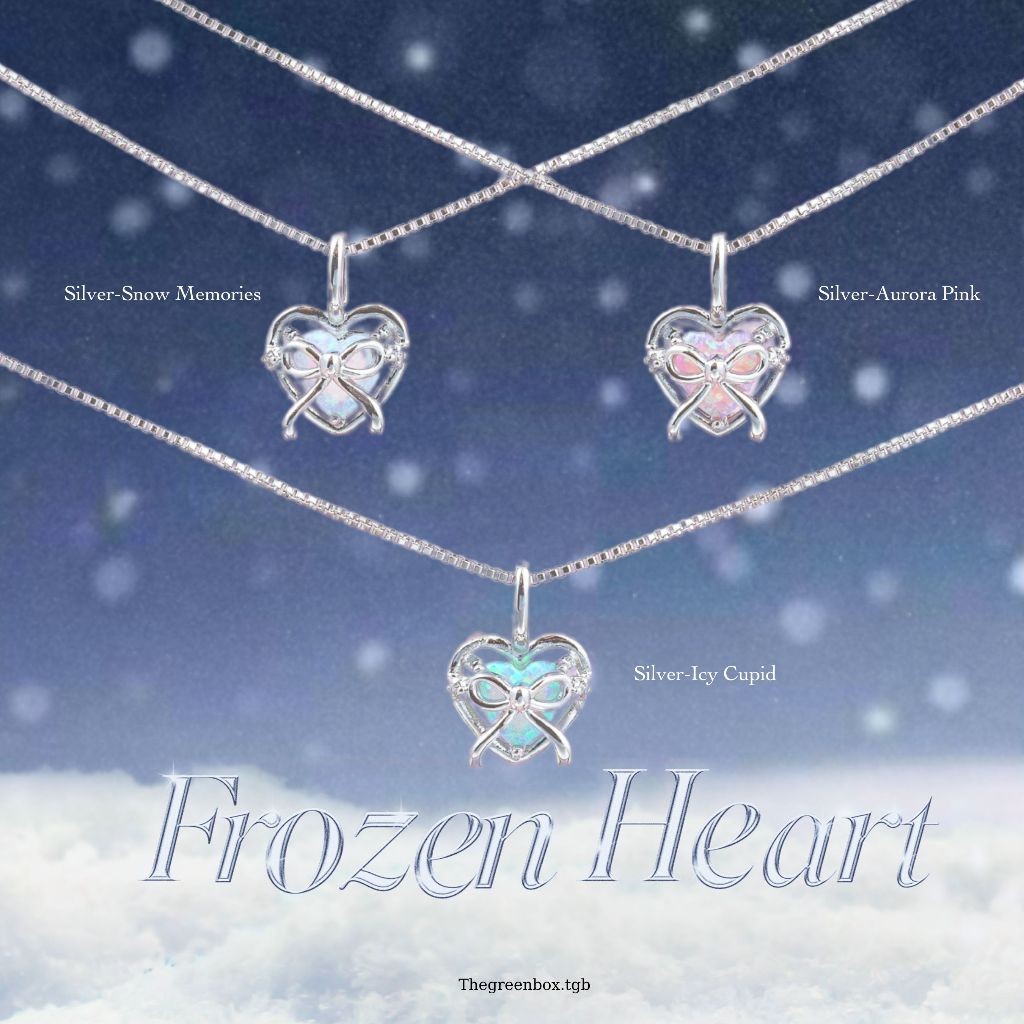 สร้อยคอ Frozen Heart Necklace หินแบบพิเศษ Aurora stone – The Green Box