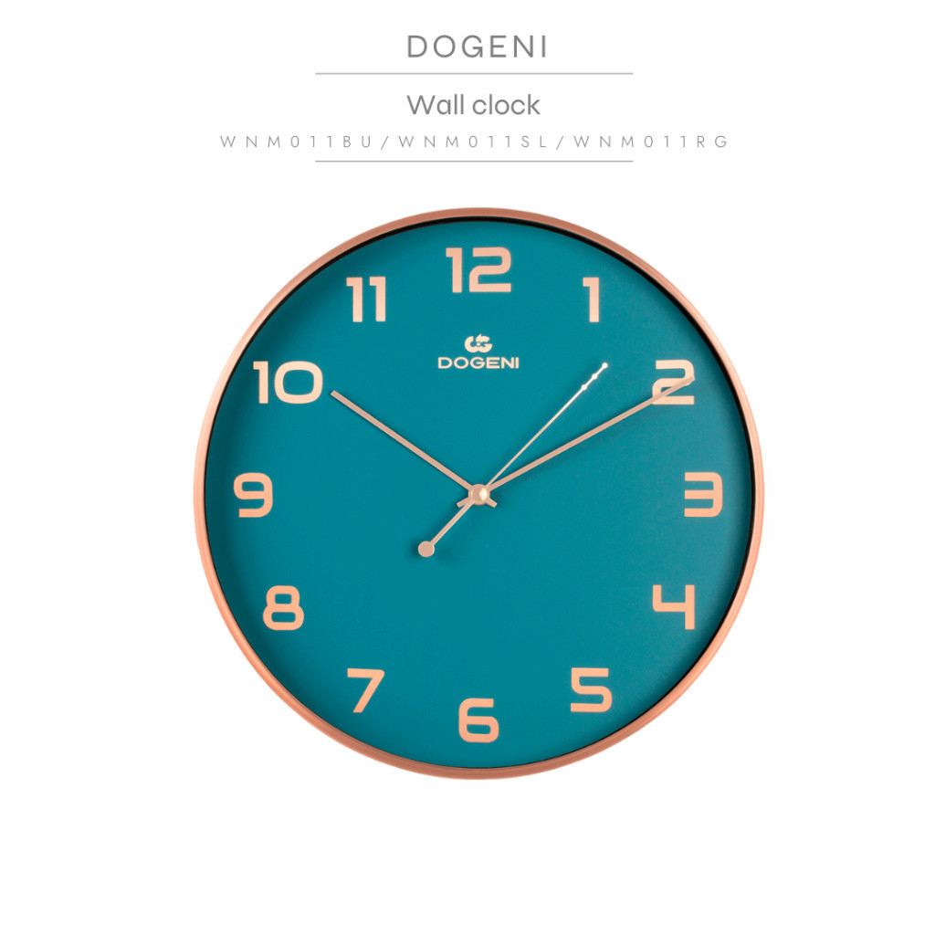 DOGENI นาฬิกาแขวน (WNM011BU/WNM011SL) นาฬิกาแขวนผนัง นาฬิกาติดผนัง อลูมิเนียม เข็มเดินเรียบ ดีไซน์เรียบหรู