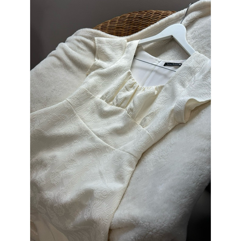 MyWay Brand : Dress - Babe Bowie เดรสออกงาน ชุดเดรสยาว ชุดสีชมพู สีครีม ชุดคู่ออกงานแม่ลูก รูปที่ 3
