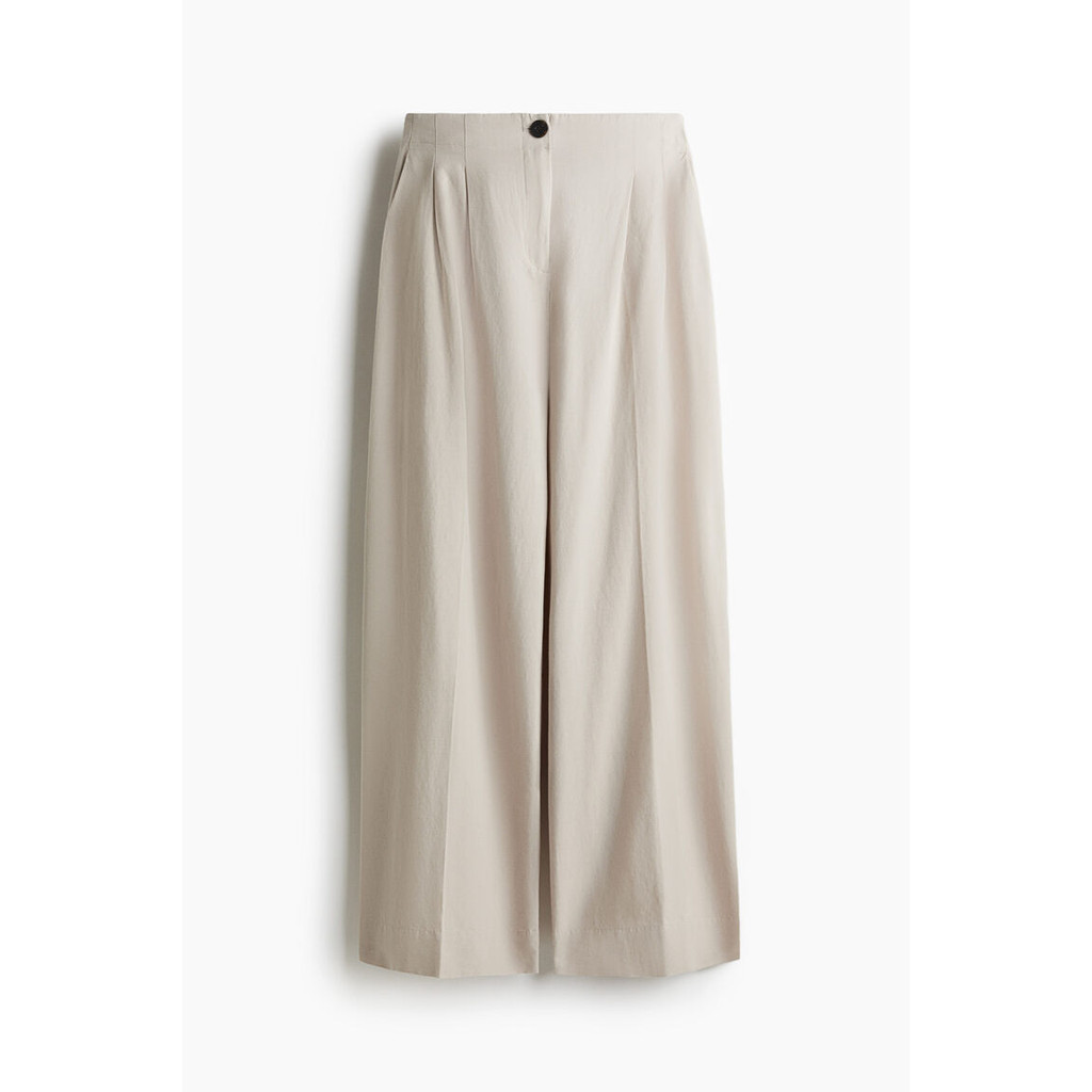 H&M(เอชแอนด์เอ็ม) กางเกงผ้าลินินผสมทรงกว้าง ผู้หญิง 1259138_1