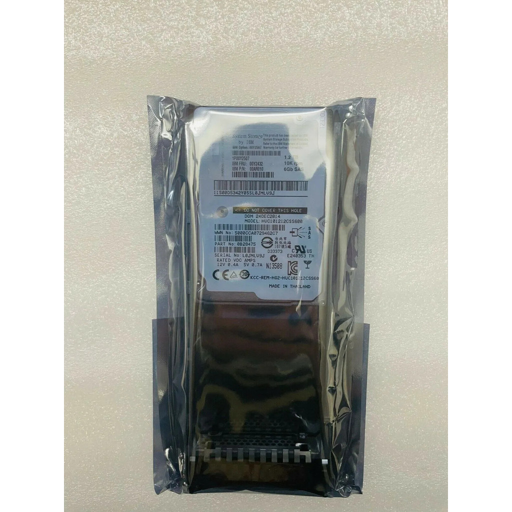 สำหรับ IBM Storwize V3700 00Y2432 00Y2507 00MJ149 1.2TB 10K SAS 2.5 ฮาร์ดไดรฟ์