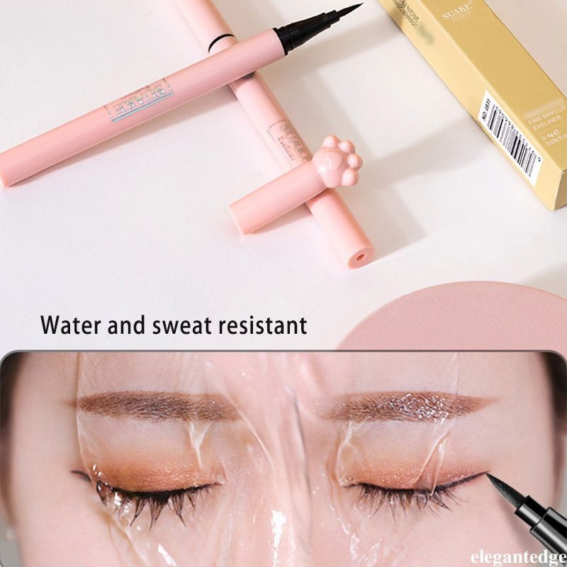 elegantedge กันน้ํายาวนานเหงื่ออายไลเนอร์ Non-stain Liquid Eyeliner แต่งหน้าปากกาหญิง