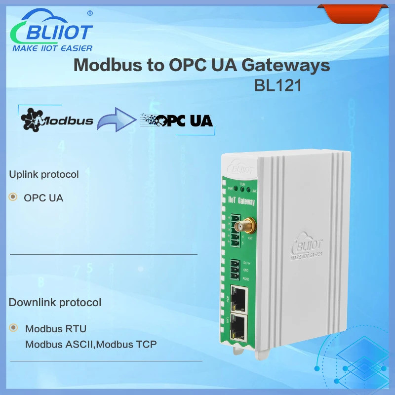 เกตเวย์แปลงโปรโตคอลอุตสาหกรรม BLiiot Ethernet 4G SIM wifi Modbus RTU TCP เป็น OPC UA opcua