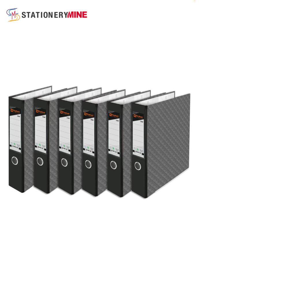 Elephant ตราช้าง แฟ้ม แฟ้มใส่เอกสาร แฟ้มสันกว้าง No.100F สีดำ จำนวน 6 แฟ้ม/แพ็ค