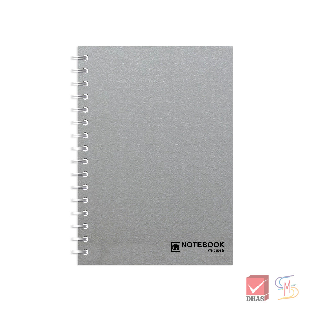 Elephant ตราช้าง สมุดโน๊ต สมุดริมลวด B5 ปกแข็ง 70G 150S WHC-501 SILVER จำนวน 1 เล่ม