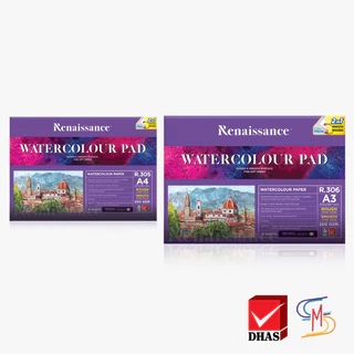 Renaissance สมุดวาดเขียน กระดาษ 100 ปอนด์ เนื้อหยาบ + เรียบ หนา 200 G 15 แผ่น (1 เล่ม)
