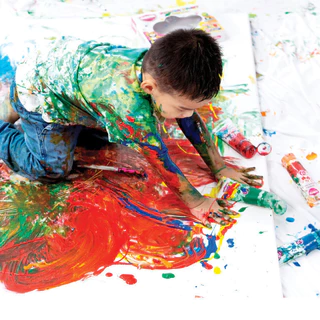 Master Art มาสเตอร์อาร์ต สีทามือ ฟิงเกอร์เพ้นท์ สีปลอดสารพิษสำหรับเด็ก ชนิดหลอดบีบ 75 มล. 6 สี