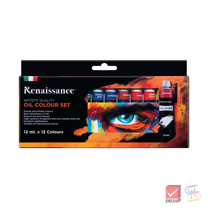 Renaissance สีนํ้ามัน ชุดสีน้ำมัน 12 สี แบบหลอด 12 มล.