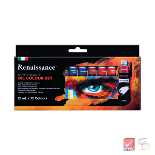 Renaissance สีนํ้ามัน ชุดสีน้ำมัน 12 สี แบบหลอด 12 มล.