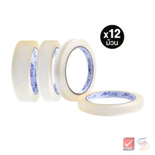 (เซ็ต12ชิ้น) Elfen เทป เทปใส แกน 3 นิ้ว 72 หลา จำนวน 12 ม้วน