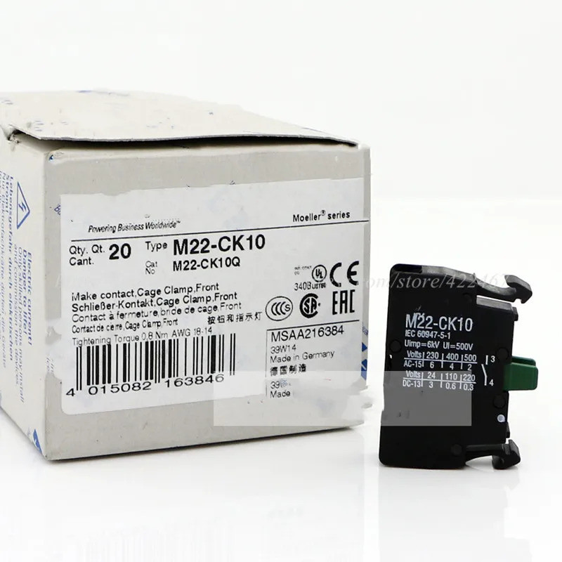 5 ชิ้น สวิตช์เสริม M22-CK10 M22-CK01 ของแท้ใหม่