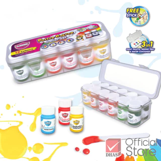 Master Art ชุดพร้อมใช้ สีโปสเตอร์ 15 มล. 12 สี และ พู่กัน พู่กันหัวกลม รุ่นจิตรกรน้อย จำนวน 1 ชุด