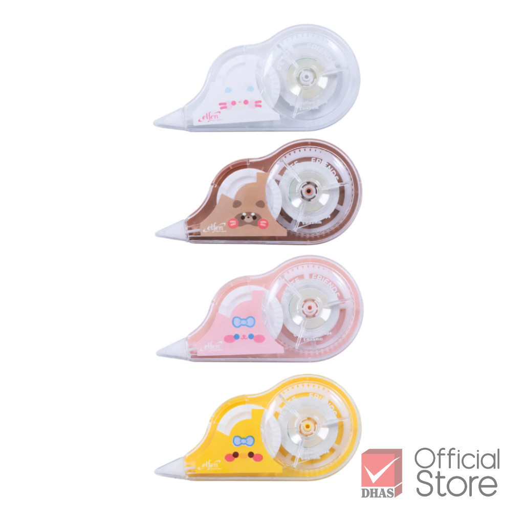 Elfen เทปลบคำผิด 6M คละสี จำนวน 1 ชิ้น