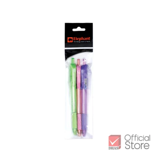 [แพ็ค 3 ด้าม] Elephant ปากกา ปากกาลูกลื่น ดริฟท์ โทริโอะ 0.5 น้ำเงิน จำนวน 3 ด้าม