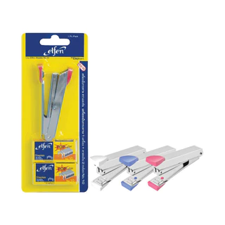 Elfen ชุดเครื่องเย็บกระดาษ เบอร์ 10 (พร้อมลวดเย็บ) คละสี - 1 ชุด