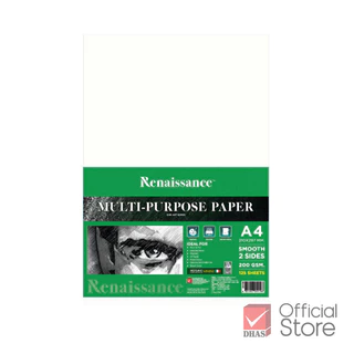 Renaissance กระดาษวาดเขียน แบบเรียบ A4 200G จำนวน 1 แพ็ค