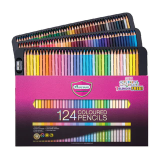 Master Art สีไม้ 124 สี รุ่นใหม่ (แท่งยาว) เฉดสีธรรมชาติ - 1 กล่อง