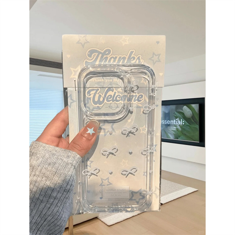 【🎀𝐍𝐄𝐖】เคสไอโฟน เคส iPhone 17/16 Pro Max/15/14/13 💙 ลายโบว์สไตล์อินสตาแกรม ✨ วัสดุพรีเมียม