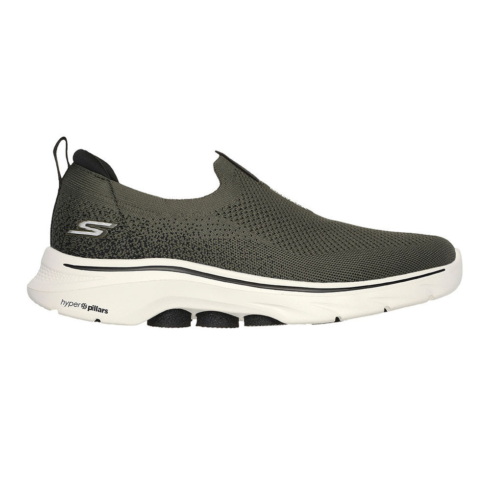 Skechers สเก็ตเชอร์ส รองเท้าผู้ชาย Men GOwalk 7 GOwalk Shoes - 216633-OLBK - Air-Cooled Goga Mat