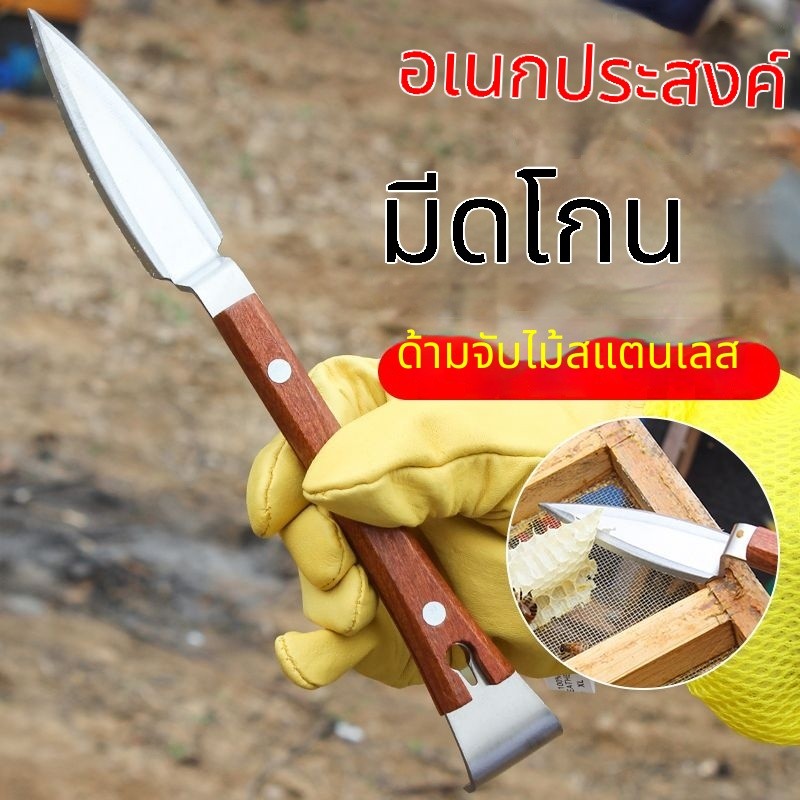 มีดขูดรังผึ้ง สแตนเลส รุ่นใหม่ ด้ามตรง อุปกรณ์เลี้ยงผึ้ง มีดตัดรังผึ้ง ทำความสะอาดกล่องผึ้ง ใช้งานง่าย ทนทาน คุณภาพดี