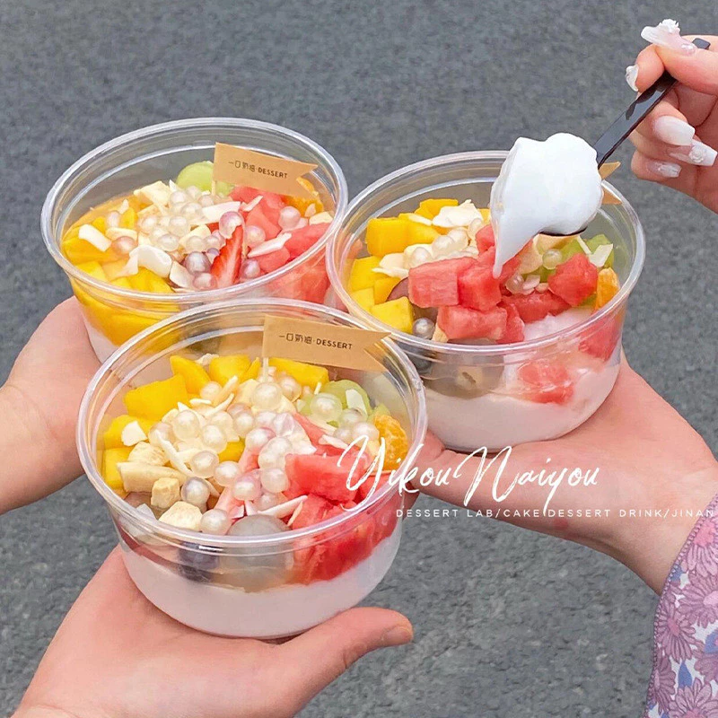 ถ้วยพร้อมฝา ถ้วยใสPET (100ใบ) ใส่เยลลี่ ท็อปปิ้ง ของหวาน และอื่นๆ มีขนาด 8oz. 12oz. 16oz. ปากถ้วย117 T020 Package Hub
