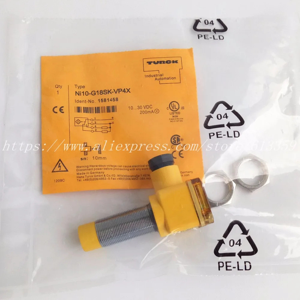 Ni10-G18SK-VP4X Ni10-G18SK-VN4X สวิตช์เซ็นเซอร์ความใกล้ชิด M18 PNP 100% ใหม่ คุณภาพสูง