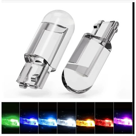 หลอดไฟ LED 194 168 COB SMD 24V T10 W5W 6000K 12V สีส้ม สีฟ้า สําหรับติดรถยนต์ 1 ชิ้น COD