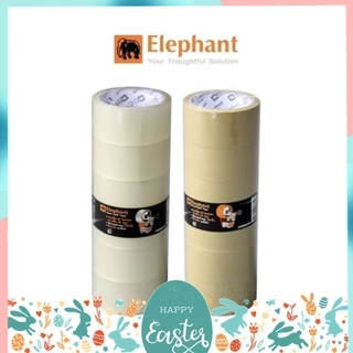 เทปปิดกล่อง ตราช้าง สีใส / สีน้ำตาล แพ็ค 6 ม้วน (48มม.x45หลา)