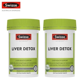 (แพ็คคู่) Swisse Ultiboost Liver Detox 200 Tablets อัลตร้าบูส ดีทอกซ์ตับ 200 เม็ดเคลือบฟิล์ม x 2 ขวด (EXP:08 2028)