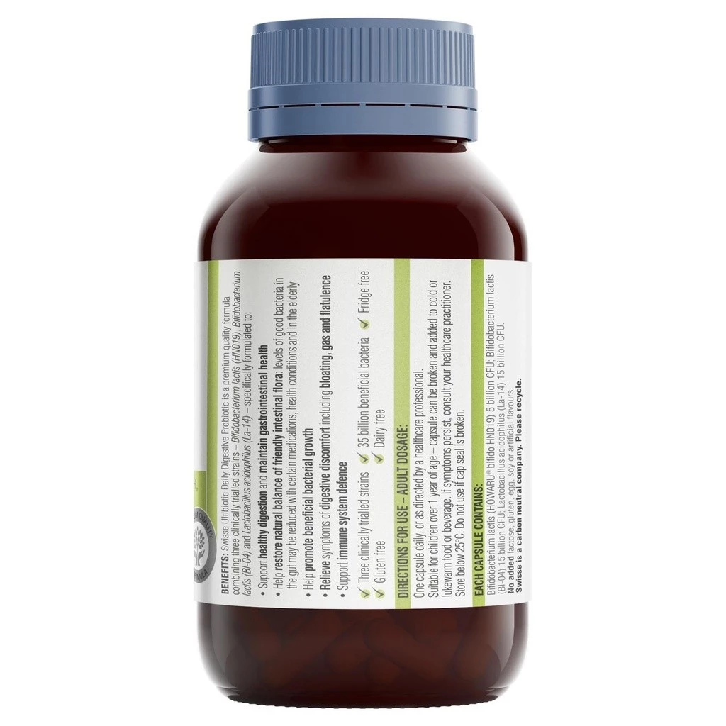 Swisse Ultibiotic Daily Digestive Probiotic อัลติไบโอติกส์ เดลี่ ไดเจสทีฟ โพรไบโอติกส์ 90 แคปซูล (EXP:03 2028) thumbnail 4