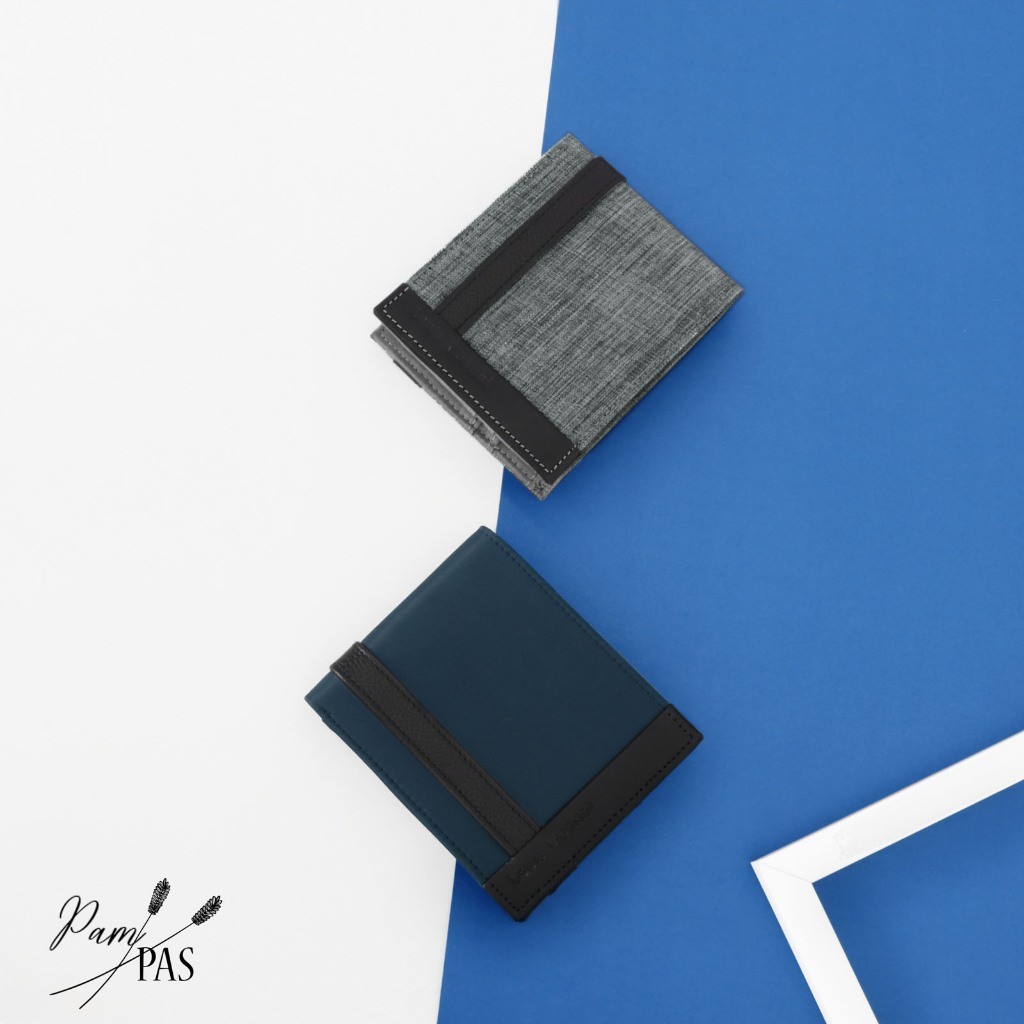 Louis Montini กระเป๋าผ้าไนล่อน กระเป๋าสตางค์ กระเป๋าพับสั้น Men's wallet TTM100