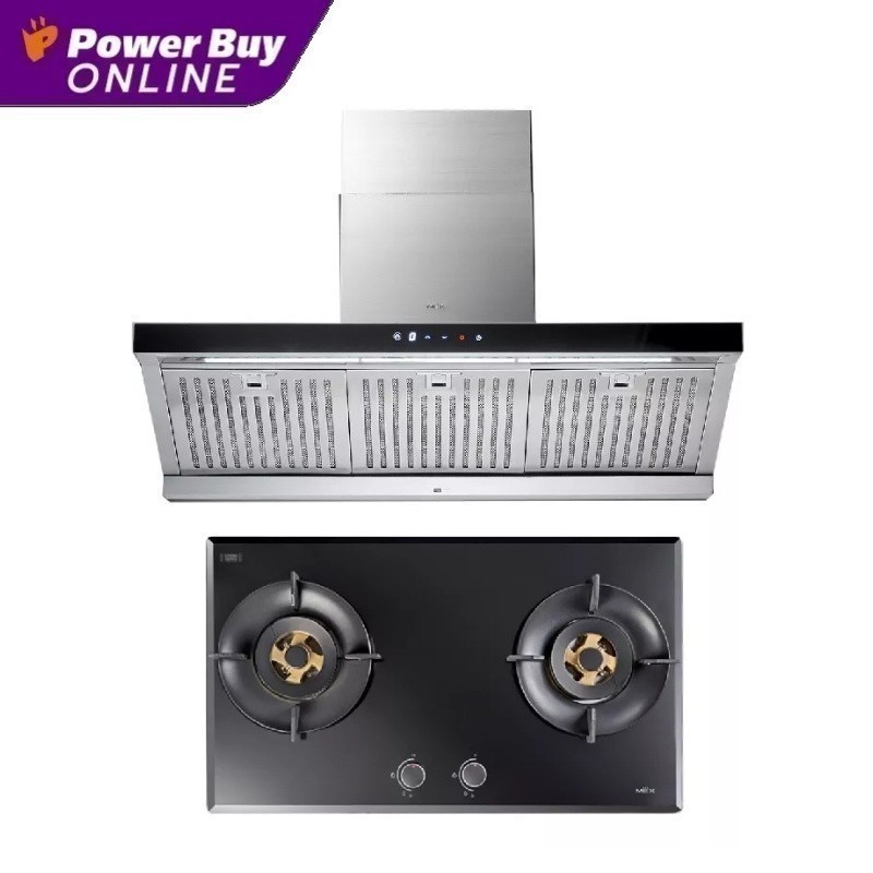 MEX เครื่องดูดควัน + เตาแก๊ส รุ่น K635BFX90+V3772MHR
