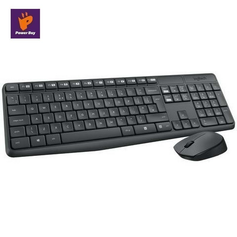 LOGITECH คีย์บอร์ด+เมาส์ไร้สาย (สีดำ) รุ่น MK235