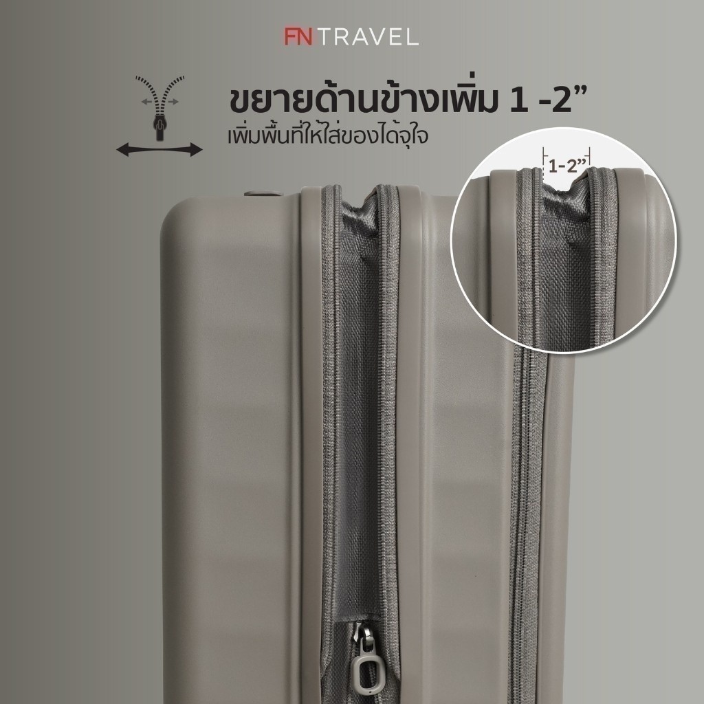รับประกัน 5 ปี FN ROLLICA กระเป๋าเดินทางเปิดฝาหน้า พร้อมซิบขยายข้าง รุ่น BERLINN EXTRA PLUS ซิป 2ชั้น มีระบบล็อครหัส TSA ราคา ถูกที่สุด ดีลบีเคเค แกลเลอรีภาพที่ 6