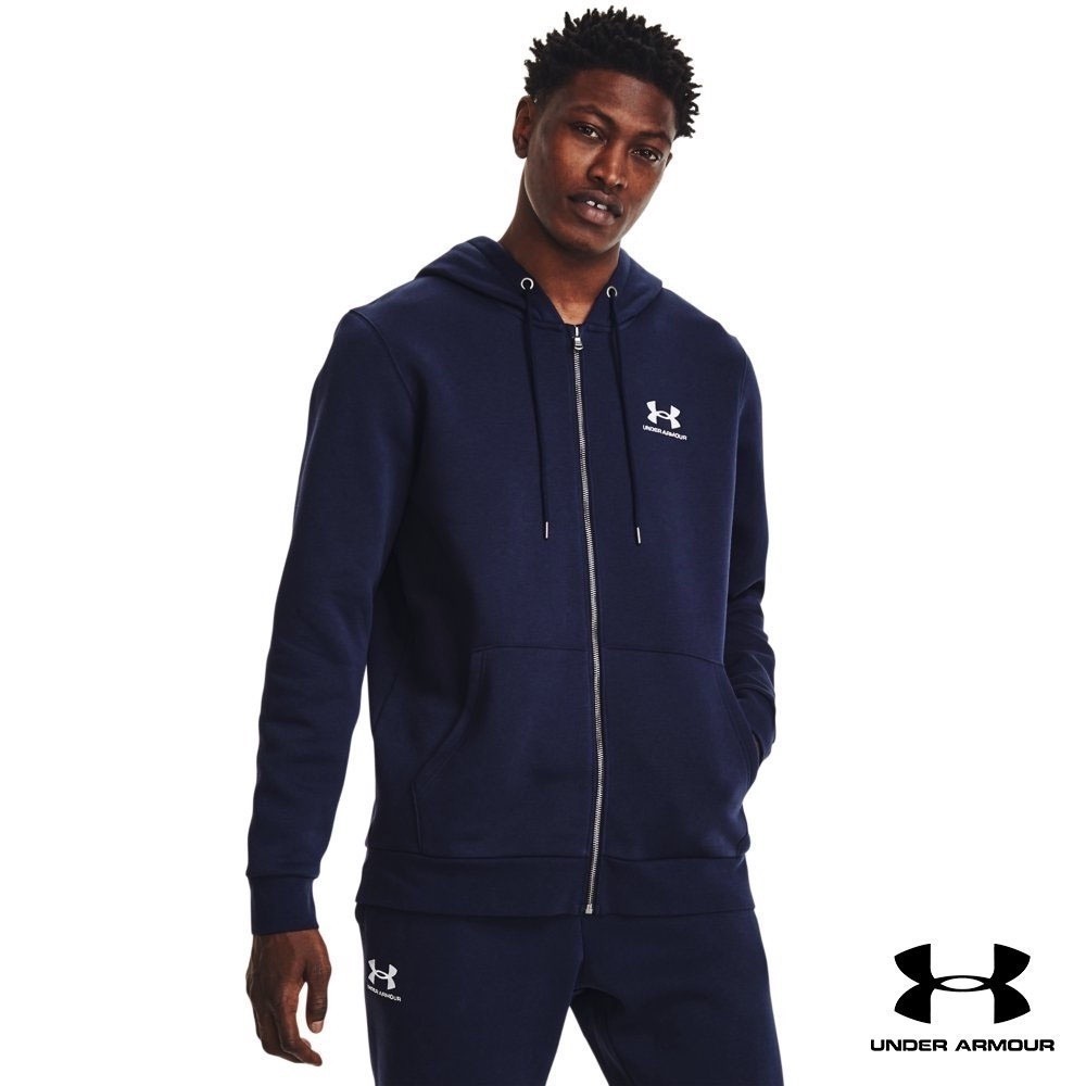 Under Armour UA Men's Essential Fleece Full-Zip Hoodie อันเดอร์ อาร์เมอร์ เสื้อออกกำลังกาย สำหรับผู้