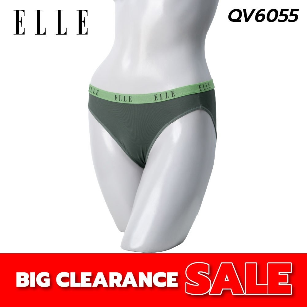 ELLE กางเกงในแบรนดฺดัง  แบบ Bikini เอวต่ำ ขอบยางใหญ่LOGO ELLE รุ่น QV6055