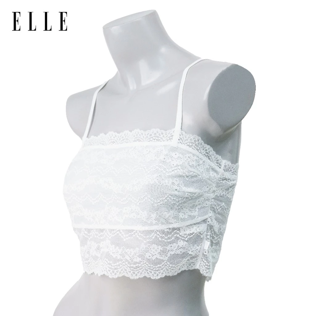 ELLE เสื้อบังทรงLH1827 ตัวสั้น สายดียว ผ้าลุกไม้ทั้งตัว ตาข่ายซับเต้ากันโป๊ สินค้าแท้เกรดA
