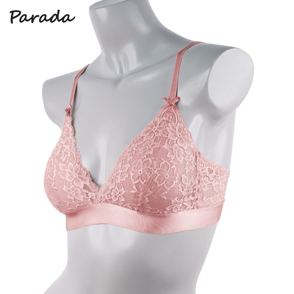 Parada เสื้อชั้นใน รุ่นSV1508ของแท้ ทรงสามเหลี่ยม ไร้โครงเซ็กซี่ ผ้าลูกไม้ ยางแบบกว้างที่ใต้อก เนื้อนุ่มไม่ระคายผิว