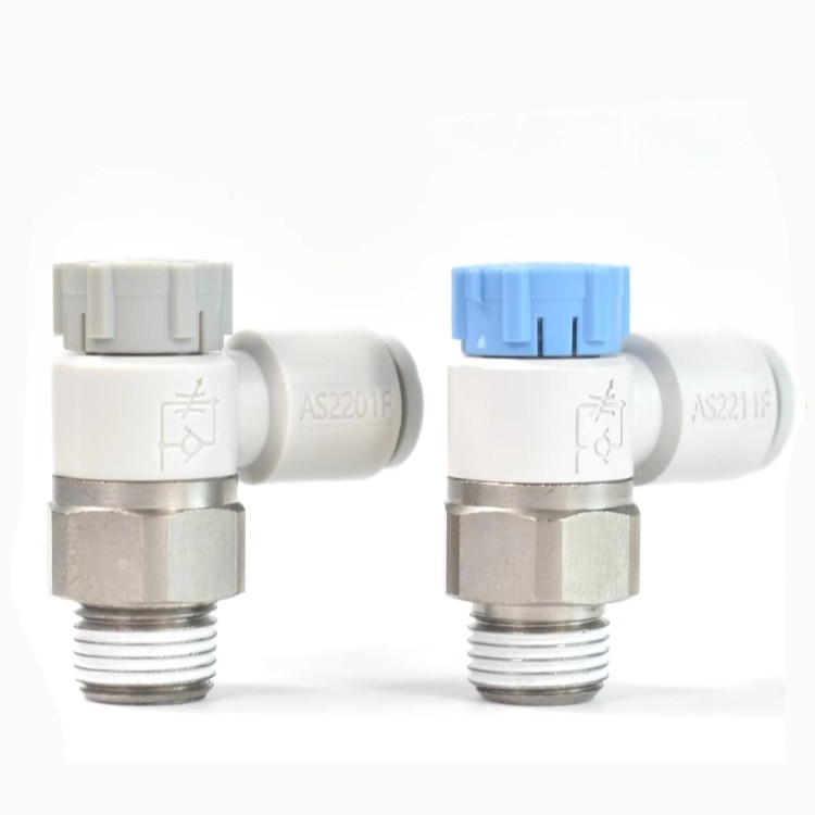 ข้อต่อลม SMC AS1201F 2201F-M5 01 02-04A 06A 08SA วาล์วควบคุมความเร็วคันเร่งกระบอกสูบ