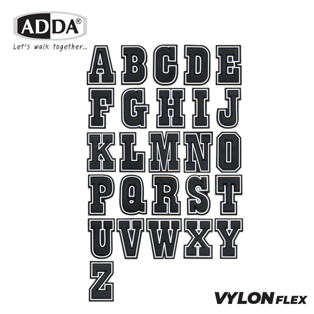 ADDA ตัวติดรองเท้า ตัวอักษรภาษาอังกฤษ A-Z รุ่น JB00AW2-JB00ZW2 (สีดำ)