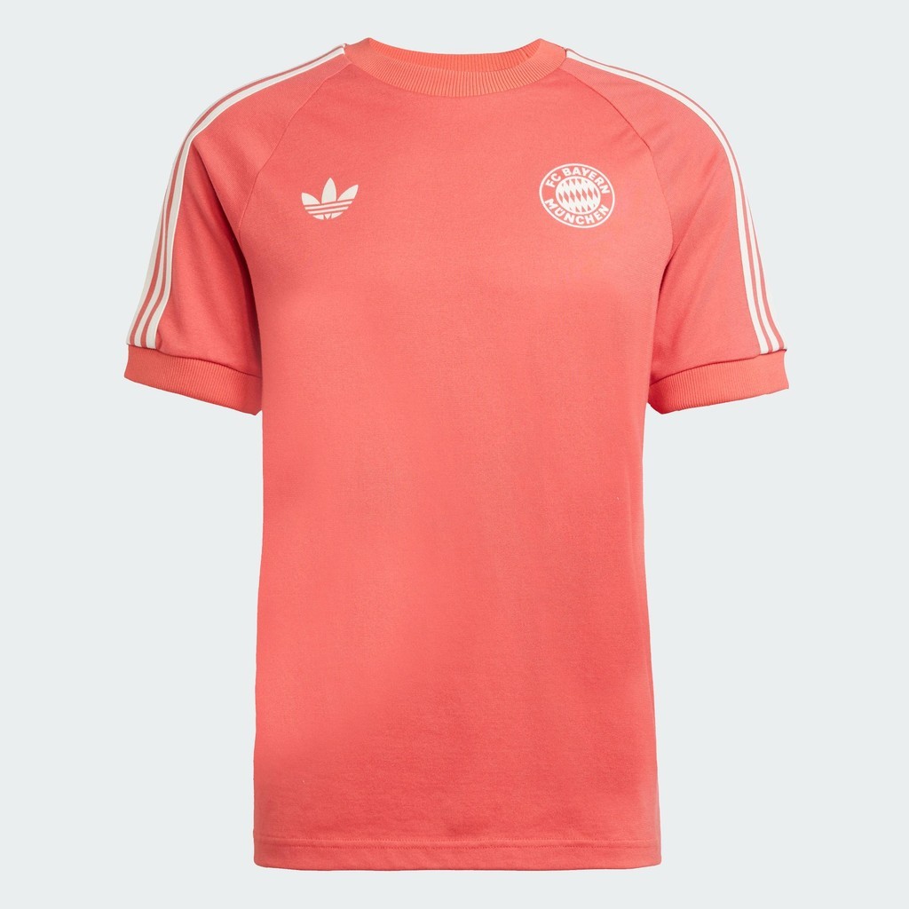 adidas ฟุตบอล เสื้อยืด FC Bayern Adicolor Classics 3-Stripes ผู้ชาย สีแดง IY0046 - รูปที่ 3