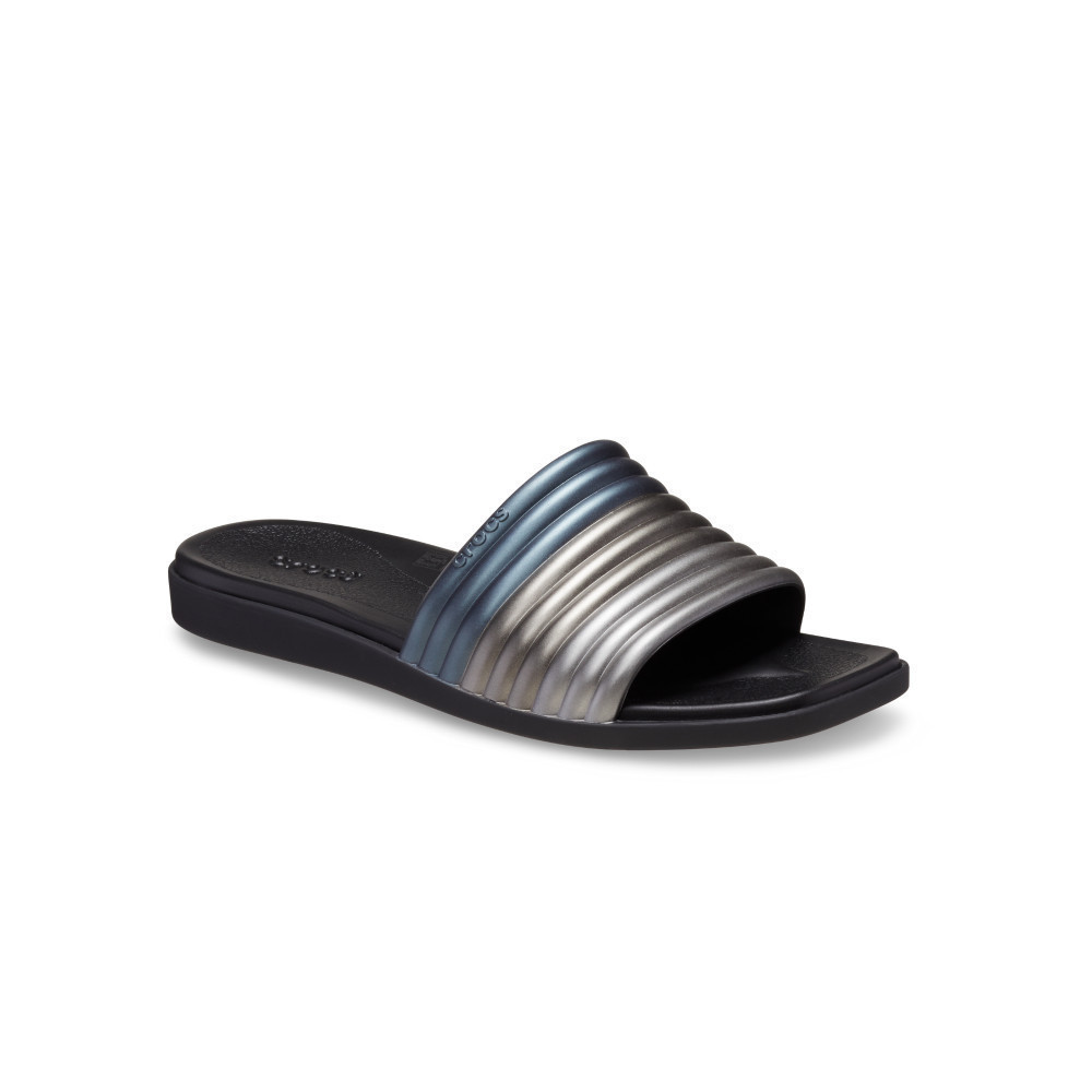 CROCS รองเท้าแตะผู้หญิง MIAMI METALLIC SLIDE รุ่น 210041001 - BLACK