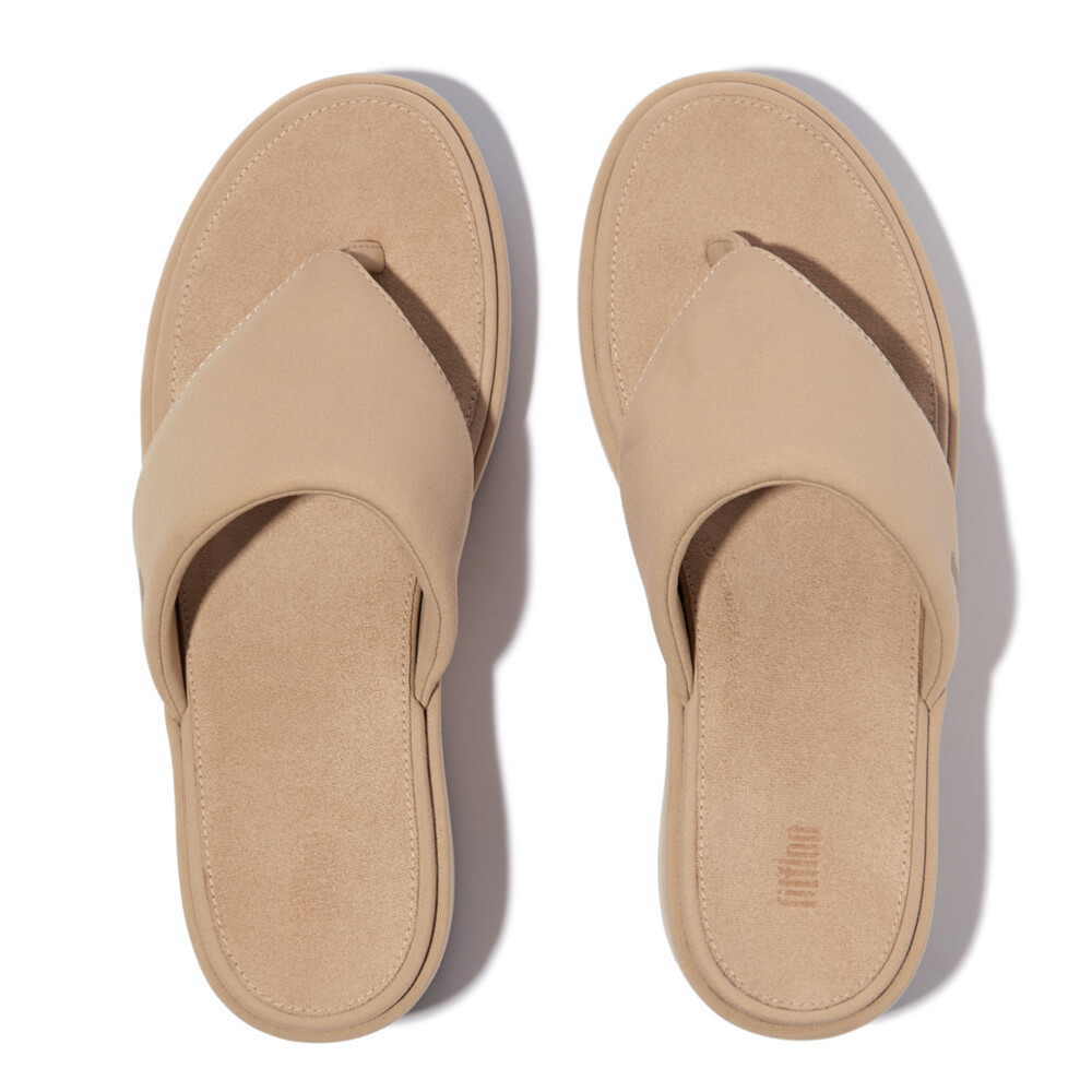 FITFLOP PLATFFORMS WEDGE TOE-POST รองเท้าแตะแบบหูหนีบผู้หญิง รุ่น JF8-B41 สี BEIGE