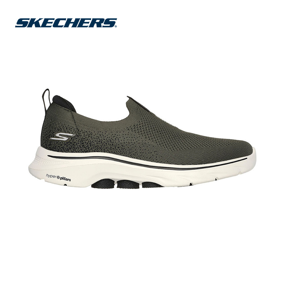 Skechers สเก็ตเชอร์ส รองเท้าผู้ชาย Men GOwalk 7 GOwalk Shoes - 216633-OLBK - Air-Cooled Goga Mat