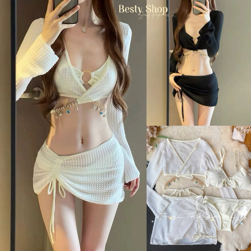 ชุดว่ายน้ำ บิกินี่ ทูพีซ สี่ชิ้น รุ่น W027