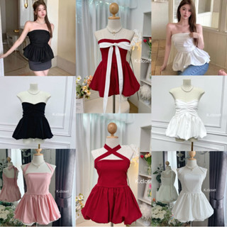 ❌เสื้อ❌เสื้อเกาะอกบอลลูน อกถึง38 เกาะอกสีแดง เกาะอกทะเล